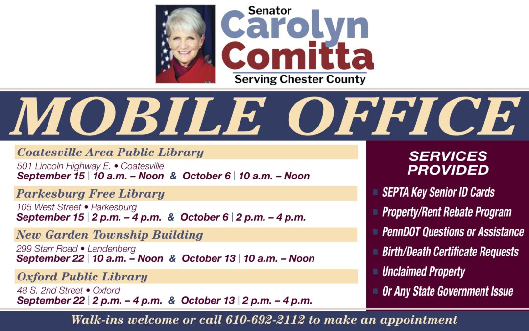 Comitta to Hold Mobile Office Locations in Oxford, Coatesville