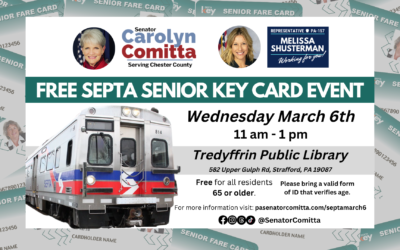 Comitta, Shusterman to host SEPTA Senior Fare Card Event