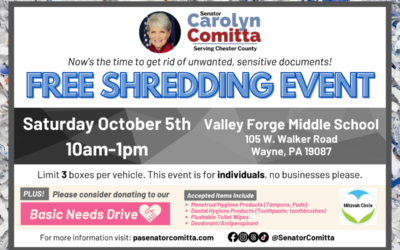 Comitta to Hold Free Shredding Event Oct. 5th at Valley Forge Middle School