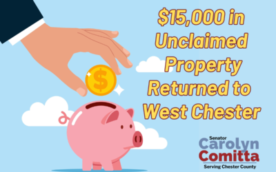 Comitta, Treasurer Garrity Announce Return of $15,000 in Unclaimed Property to West Chester